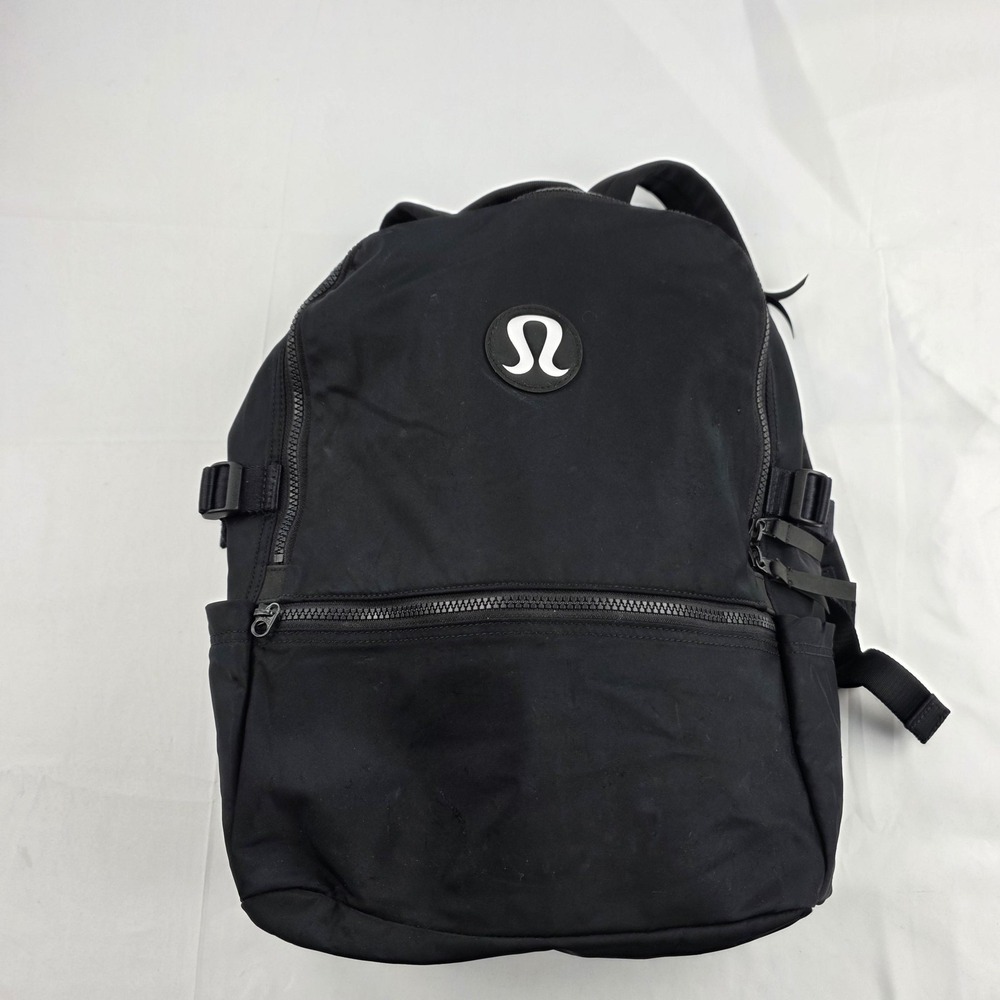 Lululemon Backpack Black 15 Inch Soft Case Women Nylon Travel Daypack Bag